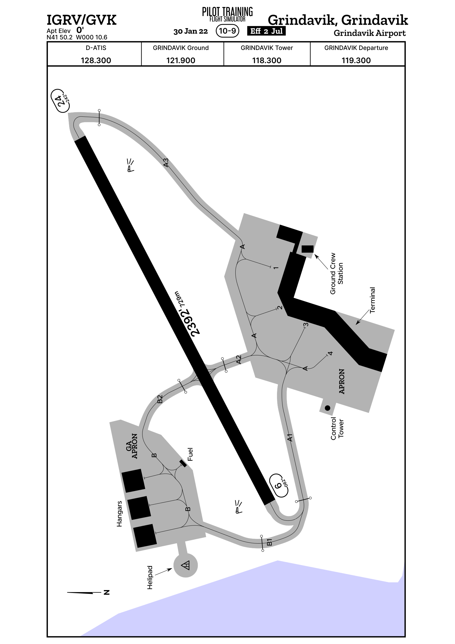 Airport ground chart for the airport IGRV